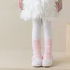 Sapatos e meias para meninas, meias com babados em renda com padrão de diamante para outono e inverno, estilo coreano, adequadas para combinar com leggings, polainas de comprimento até a panturrilha