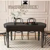 Juego de Mesa y Sillas de Comedor de Madera Maciza Estilo Francés de Mediados de Siglo para Uso Doméstico, Adecuado para Apartamentos Pequeños, Mesa de Comedor Plegable Extensible de Doble Propósito Cuadrada y Redonda Retro