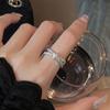 Anillo abierto personalizado con cruz simple y lleno de diamantes para mujer, diseño de nicho, estilo frío, exquisito anillo de índice de circón a la moda