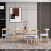 Conjunto Nórdico de Mesa e Cadeiras de Jantar para Uso Doméstico, Econômico para Apartamento Pequeno, Adequado para 4-6 Pessoas, Mesa de Jantar Simples para Uso Comercial ou de Aluguel