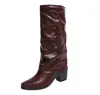 Nuevas Botas de Tacón Alto Hasta la Rodilla para Mujer Talla Grande Otoño/Invierno 2026, Estilo Vaquero Europeo y Americano