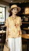 Estilo Verão 2026 Nova Blusa Jacquard Xiangyunsha de Viscose com Manga Curta, Moda Nacional Estilo Chinês Novo Top Vintage Cheongsam Feminino