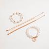 Pulsera Geométrica con Flor de Margarita Transfronteriza Europea y Americana Juego de Cuatro Piezas Pulsera de Perlas de Imitación a la Moda Venta al por Mayor