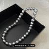 Shijia Zhenduo linho prata cinza pérola colar feminino leve luxo elegante corrente de clavícula nicho alta qualidade sentido corrente de suéter empilhada