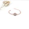 Pulseira Popular Ouro Rosé Oito Corações Oito Flechas Zircônia Pulseira Simples Feminina Estilo Coreano Pulseira de Cristal Suprimento para Bancas