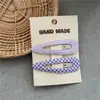 Presilhas de Cabelo Nuvem Fresca para Estudantes, Presilhas de Cabelo Xadrez para Meninas, Presilhas Grandes tipo BB, Acessórios de Cabelo para Meninas Jovens, Presilhas para Franja Lateral, Grampos de Cabelo, Acessórios de Cabelo