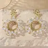Brincos de Flor de Cristal Novos para Outono e Inverno, Luxo Acessível e Sensação de Alta Qualidade, Brincos Tecidos à Mão, Brincos Elegantes da Moda Europeia e Americana para Mulheres