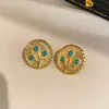 Brincos de franja com contas de zircônia azul vintage, estilo retrô francês, luxo leve e sensação de alta qualidade