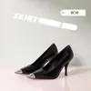 Sapatos Quadrados de Couro Envernizado, Saltos Agulha, Salto Alto com Biqueira de Ferro, Sandálias Femininas com Biqueira, Sapatos Sexy para Meninas Atrevidas