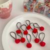 Gomas para el pelo de dibujos animados con flocado para bebés, Sujetadores de coleta de invierno, Accesorios de pelo de moda para niñas con artesanía de flocado