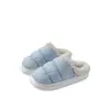 Pantuflas de algodón impermeables y gruesas para mujer, nuevo estilo otoño e invierno, para interior del hogar, forradas de felpa, antideslizantes, cálidas, suela suave, pantuflas de pareja para hombre