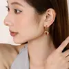 Pendientes Europeos y Americanos Nuevos en Forma de Corazón Diseño de Nicho Ins Pendientes Geométricos Pendientes de Acero Inoxidable Oro de 18K Venta Directa de Fábrica