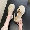 Sapatos Mary Jane Femininos 2026 Verão Novo Estilo Celebridade da Internet Estilo Coreano Fundo Plano Estilo Fada Combinando Sapatos para Saia Bico Fechado Sandálias Femininas