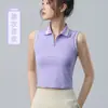 Roupa de Yoga Manga Curta Camisa Polo Esportiva Feminina Outono Roupa de Tênis Colete Top de Secagem Rápida Fitness Corrida Badminton