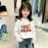 Camiseta de manga larga 100% algodón puro para niñas, con cuello redondo, nueva para primavera y otoño, versátil, casual, para niños y bebés.
