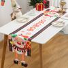 Camino de Mesa Navideño Nuevo Transfronterizo Algodón y Lino Estampado Creativo Muñeco de Nieve Anciano Individual de Mesa Atmósfera Decoraciones Navideñas