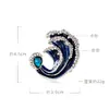 Nuevo Broche Creativo de Cristal Ondulado de Lujo Ligero, Pin Vintage para Blazer de Mujer, Elegante Broche de Pedrería, Accesorio de Alta Gama