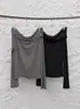 Camiseta de manga larga a rayas con cuello de una línea abotonado estilo coreano FanShun XH, top nuevo de otoño ajustado de Dongdaemun