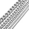 Cadena Cubana de Acero de Titanio para Hombre, Cadena para Clavícula, Versátil, No se Desvanece, Acero Inoxidable, Venta Caliente Transfronteriza