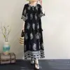 Bata de Noche de Algodón y Seda con Estampado Vintage para Mujer, Manga Corta de Verano, Corte Holgado, Tallas Grandes, Vestido Estilo Vacaciones para Mujeres de Mediana Edad y Mayores