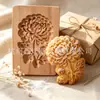 Cortadores de Biscoito de Madeira Transfronteiriços Carimbo de Madeira de Faia de Natal Ferramentas para Assar Biscoitos em Formato de Flor Coração Dia dos Namorados