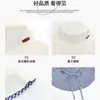 Sombrero de pescador con lazo a cuadros estilo coreano para mujer, sombrero solar de ala ancha para exteriores que hace que la cara se vea más pequeña, sombrero de protección solar de verano