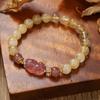 Atacado cristal natural morango cristal bravo pulseira nicho design borla pulseira original artesanal nova joia chinesa