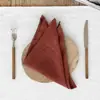 Mantel Individual Aislante de Lino Puro Francés Estilo Europeo Ins Simple Restaurante Occidental Cuadrado Paño para Limpiar Taza Servilleta de Color Sólido Paño para la Boca