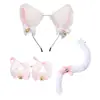 Orejas de gato Campana Accesorios para el cabello Cos diadema de pelo de gato collar traje de cola de gato Accesorios para diadema de fiesta de Halloween