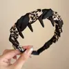 Diadema Dental de Satén de Gama Alta con Estampado de Leopardo y Bloques de Color, Envolvente, para Aumentar la Altura en la Parte Superior del Cráneo, Pinza de Pelo de Burbuja Versátil para Salir