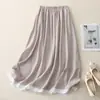 Comercio Electrónico Transfronterizo Verano 2026 Estilo Nuevo Falda Midi de Retazos en Capas Simple Versátil Adelgazante Fluida para Mujer