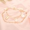 Nuevo Set de 2 Pulseras Redondas Huecas con Colgante de Concha Natural Estilo Bohemio Transfronterizo
