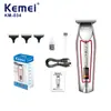 Kemei Cortapelos Eléctrico Profesional Pantalla Digital LCD Grabado Empuje Carga USB Hoja de Acero Inoxidable Cortapelos de Alta Velocidad