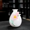 Jarrón con Forma de Calabaza con Flores Hechas a Mano, Mini Jarrón de Flores, Recipiente para Flores Frescas para Mesa de Centro, Adorno Decorativo para Sala de Estar, Jarrón de Cerámica para Pequeño Arreglo Floral