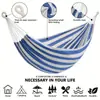 Hamaca individual de doble lona sin puntos de apoyo para camping al aire libre, columpio para niños en interiores, hamaca rayada engrosada antivuelco
