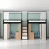 Cama Elevada para Adultos Engrosada Cama de Hierro para Escritorio de Arriba Cama de Hierro para Dormitorio de Estudiantes Empleados Cama con Estructura de Hierro Cama Elevada/Bajada Doble Escalera para Apartamento Escolar