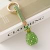 Llavero de piña tridimensional de aleación de diamantes y pedrería creativa y linda, cordón, colgante para bolso de fruta, regalo para máquina de garras