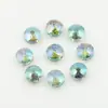 Suministro directo de fábrica cristal galvanizado 14MM nido de pájaro orificio de presión medio cuentas de vidrio accesorios para joyería DIY cuentas sueltas girasol