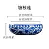 Jingdezhen Tanque de Peces Cerámico Pezera Pequeña de Escritorio Cerámica Redonda Pequeño Tanque de Peces Maceta de Nenúfar Pecera de Peces Dorados Tortuga Pintada a Mano