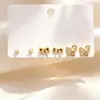 Novedades de Verano: Delicados Pendientes de Circonita Microincrustada, Juego de Tres Pares, Frescos y Dulces, Pendientes Versátiles y Elegantes con Circonita Microincrustada