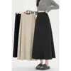 Falda de Punto de Lana para Mujer, Nueva Falda de Paraguas Acampanada de Línea A Adelgazante de Cintura Alta de Longitud Media Otoño-Invierno, Falda Larga Suave