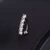 Moda Estilo Europeo y Americano Acero Inoxidable Anillo Umbilical Lazo Uña Umbilical Gatito Microincrustado Anillo de Ombligo Azul Uña de Ombligo