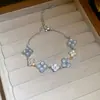 Pulsera de circonita con forma de gota de agua, corazón, flor, estrella, perla, diseño simple y elegante, joyería de nicho de lujo ligero para mujer