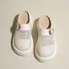 Sandalias Cerradas para Mujer 2026 Nuevas Retro Tejidas de Punta Cerrada Medias Zapatillas Plataforma Suela Gruesa Deslizables Huecas Zapatillas