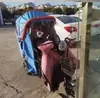 Toldo para Triciclo Refugio de Lluvia Parasol Triciclo Plegable Carro de Pedales para Personas Mayores Metabo