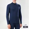Camisa básica de lã gola média masculina classe A, camada interna feminina de outono e inverno com gola alta, camisa térmica térmica para casais, blusa masculina
