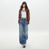 Outono 2025 Novo Estilo Atmosfera Preguiçosa Calça Reta Lavada Jeans de Perna Larga Soltos Comprimento no Chão Tendência Feminina Nicho
