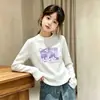 Camiseta Térmica de Forro Polar para Niñas Otoño Invierno Manga Larga Cuello Redondo Ropa Interior Casual Súper Bonita Tendencia para Niñas