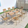 Mesa y Sillas de Plástico Madera para Exteriores Combinación Set de Sillas para Exterior Jardín Ocio Aire Libre Cafetería Comedor Patio Mesa y Sillas