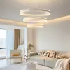 Protección Ocular de Espectro Completo LED Sala de Estar Comedor Creativo Multicapa Círculo Lámpara de Techo Moderna Simple Iluminación Dormitorio Lámpara Principal